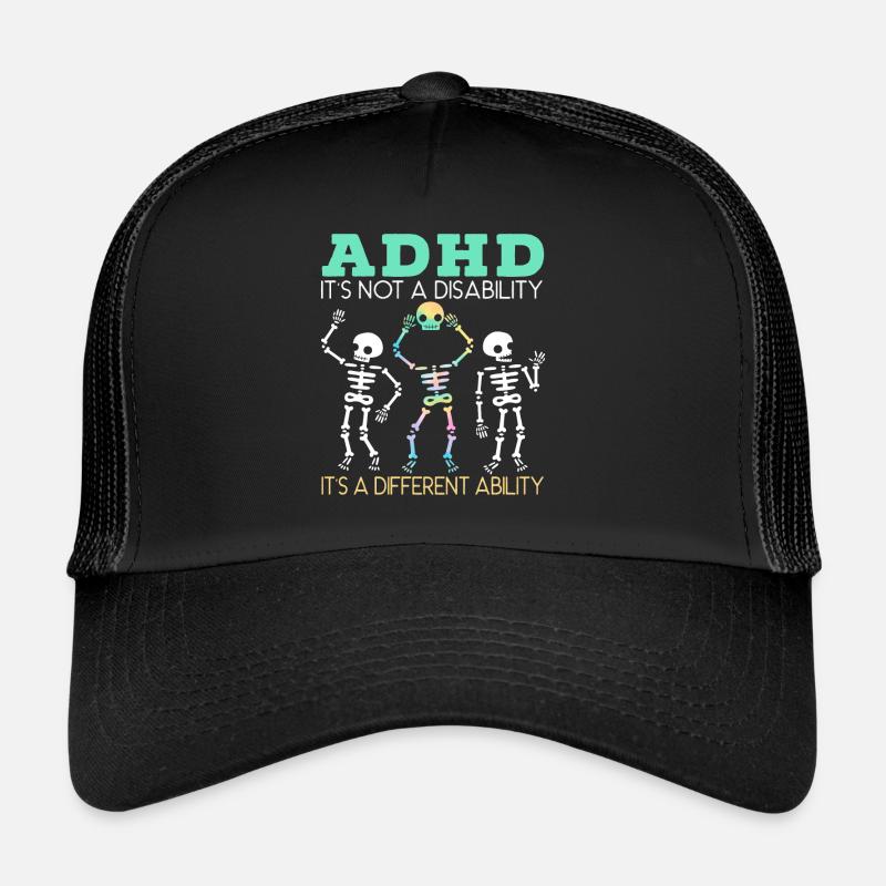 TDAH C’est une capacité différente Nérodiversité - Casquette trucker  - noir/noir
