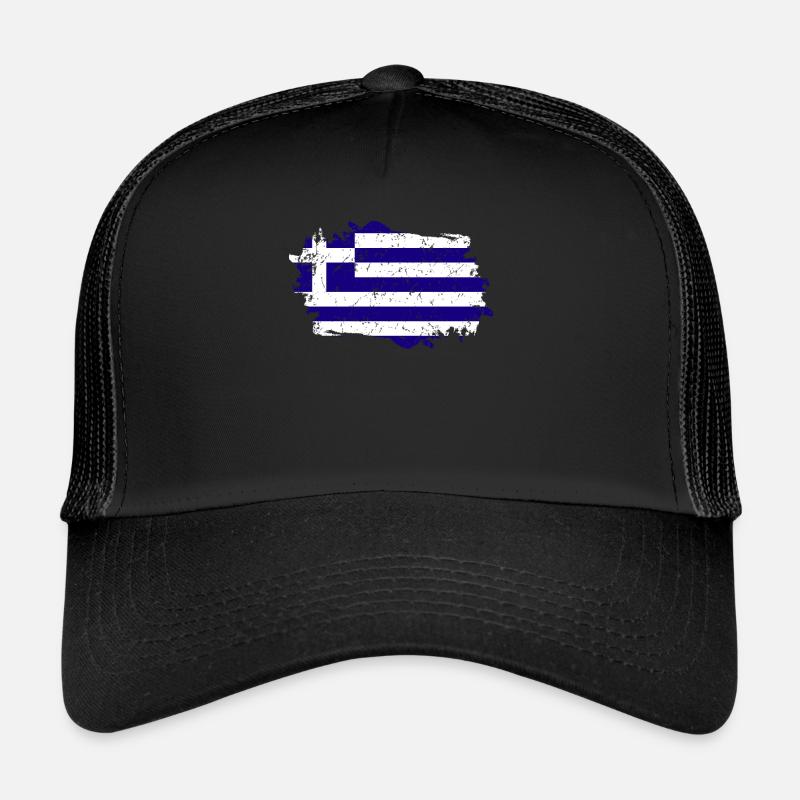 Greece Flag Grunge Greece Flag Trucker Cap
