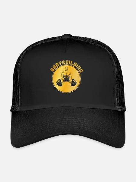 Culturisme - Casquette trucker  - noir/noir - Devant