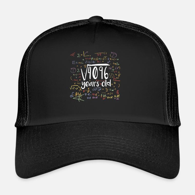 Quadratwurzel von 4096 Mathe Nerd 64. Geburtstag Trucker Cap
