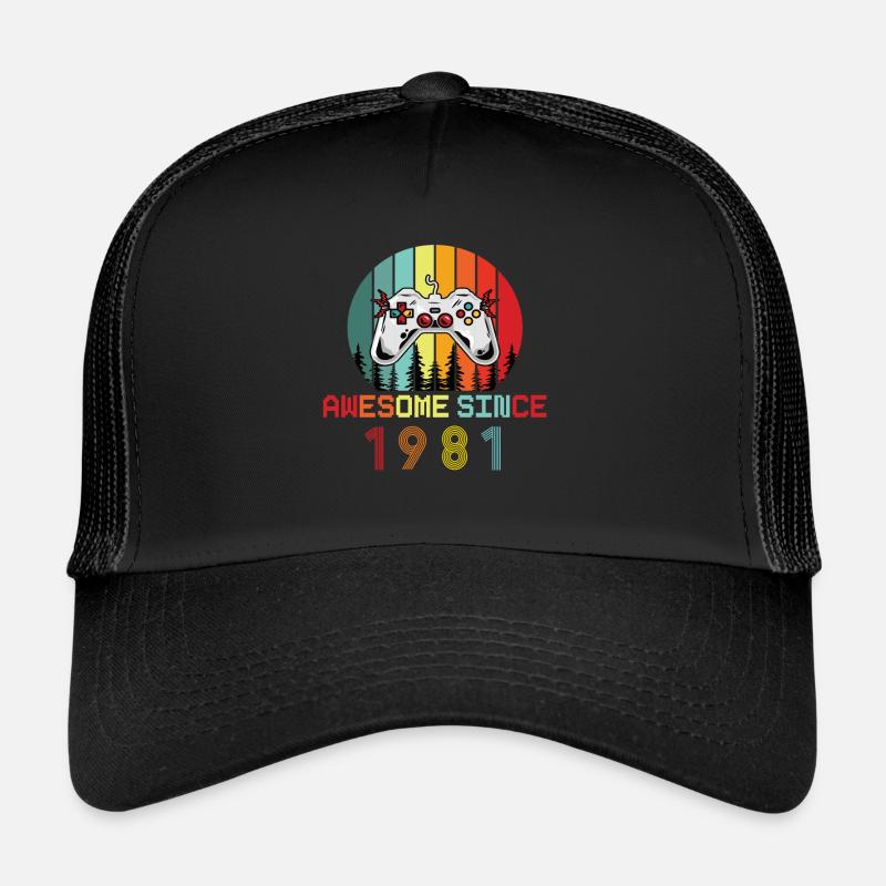 Awesome Since 1981 Geburtstag 1981 Vintage 1981 - Trucker Cap - Schwarz/Schwarz