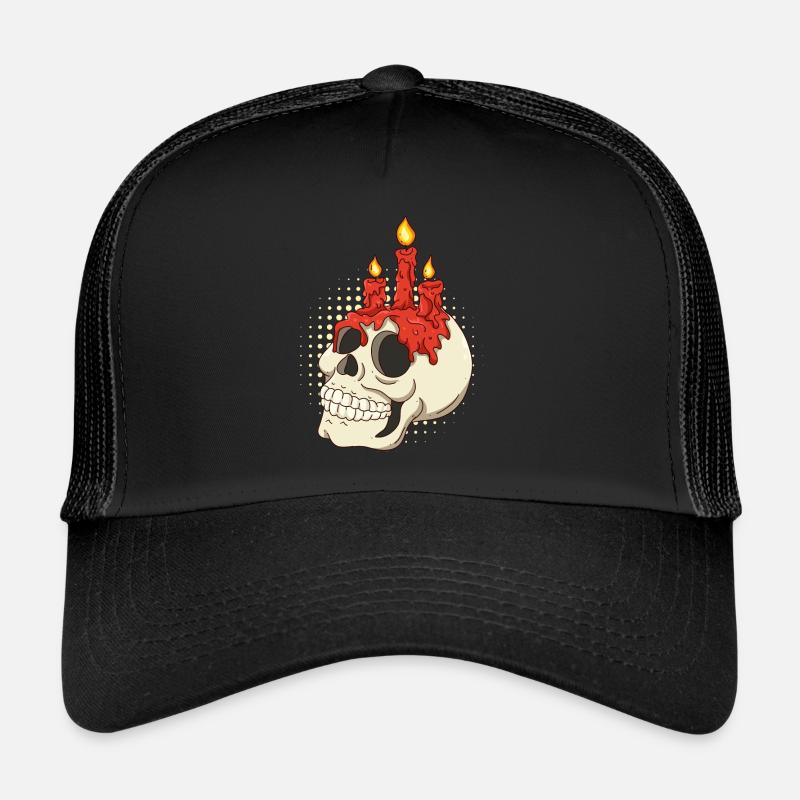 Crâne de décoration d’Halloween Casquette trucker 