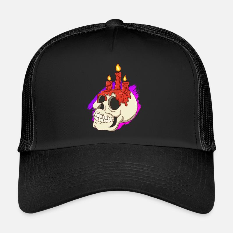 Crâne de décoration d’Halloween Casquette trucker 