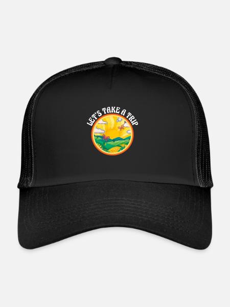 Hippie Peace Flower Power Amour Paix Cadeau - Casquette trucker  - noir/noir - Devant