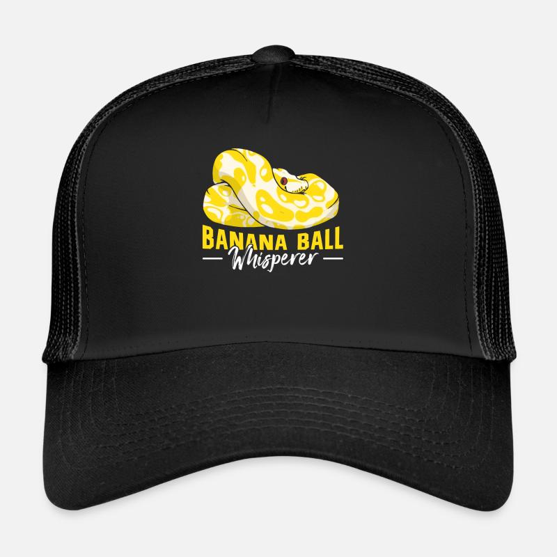 Banana Ball Python Flüsterer - Trucker Cap - Schwarz/Schwarz