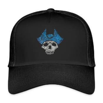 Pirat Piratenkostüm Seeräuber Kostümersatz - Trucker Cap - Schwarz/Schwarz - Vorne