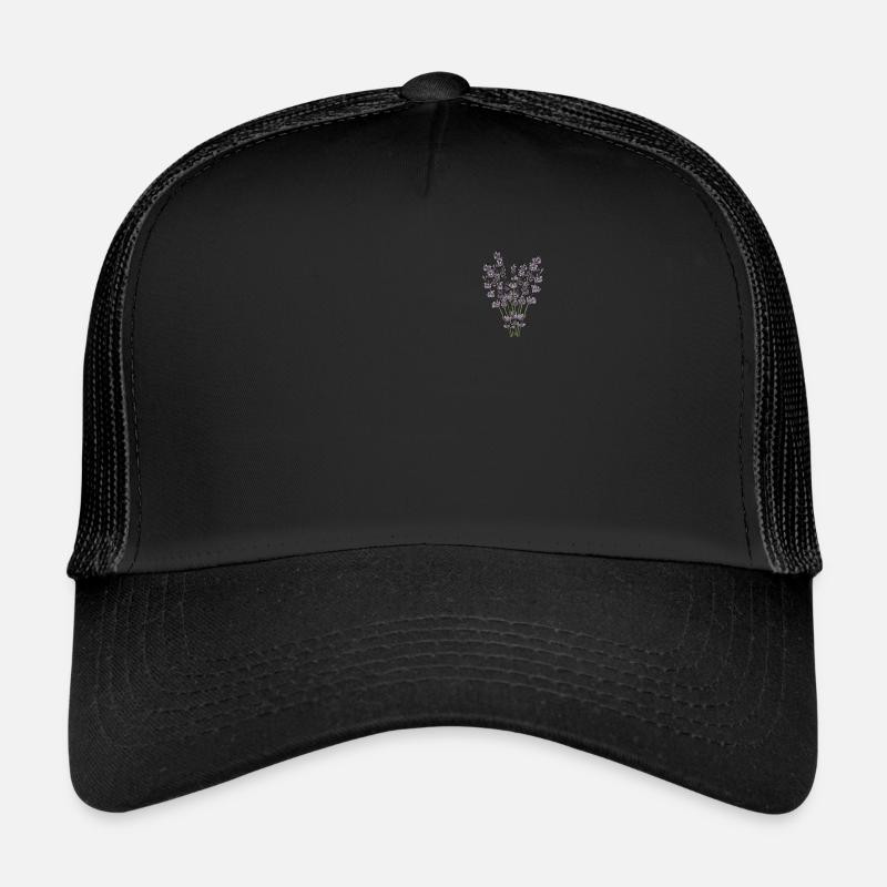 Lavender I Team Bride Fleur Couronne Mariage Boho - Casquette trucker  - noir/noir