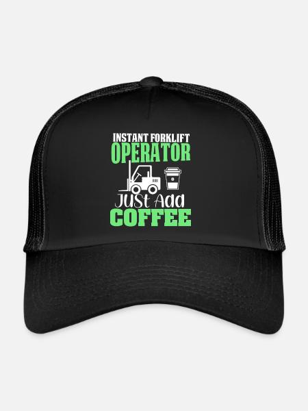Gabelstapler Fahrer Bediener lustiges Design - Trucker Cap - Schwarz/Schwarz