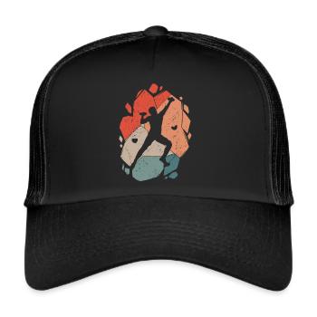Klettern Bergsteiger Bouldern Boulder - Trucker Cap - Schwarz/Schwarz - Vorne