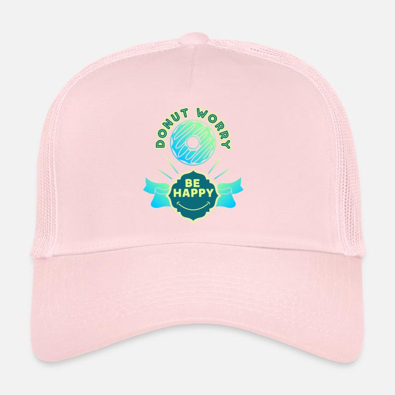 Donut-worry, funny saying, pun Trucker Cap