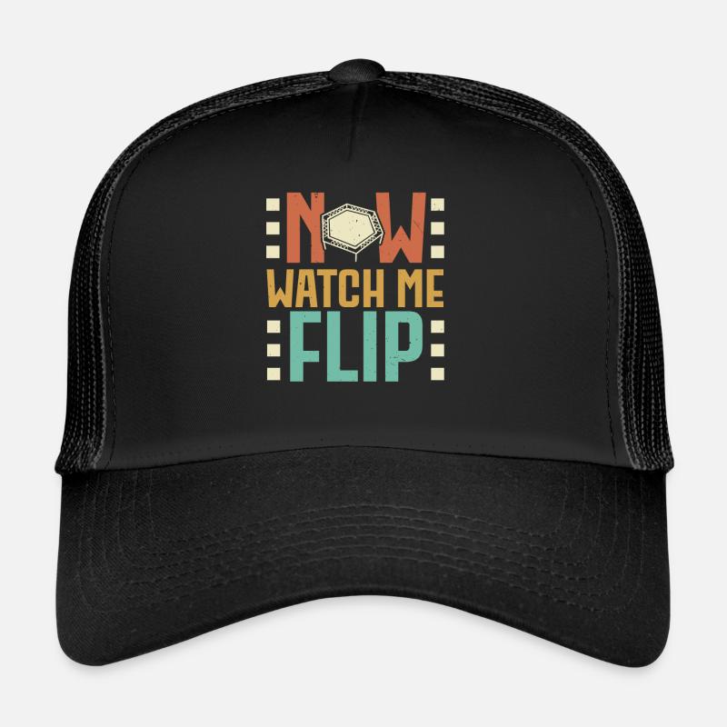 Now Watch Me Flip Trampolining Trampolin - Trucker Cap - Schwarz/Schwarz