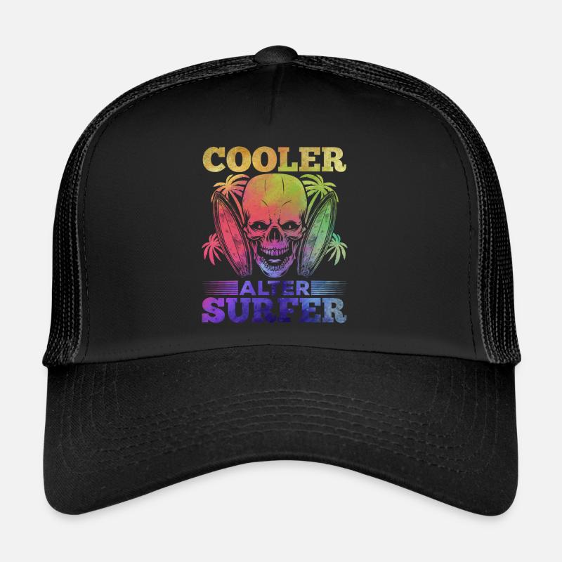 Surfing Cool Old Surfer Trucker Cap