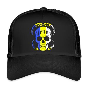 Jena Totenkopf Vintage - Trucker Cap - Schwarz/Schwarz - Vorne
