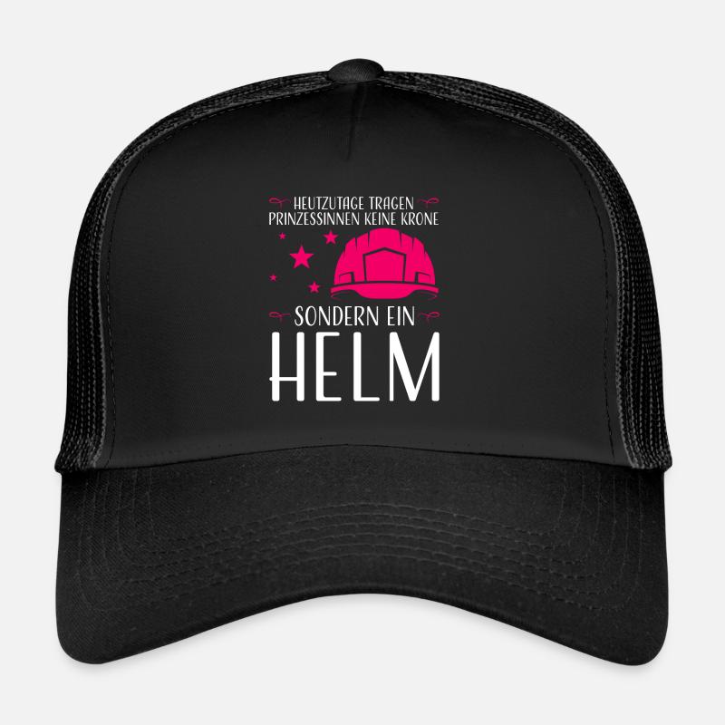 Baustelle Frau Bauleiter Geschenk - Trucker Cap - Schwarz/Schwarz