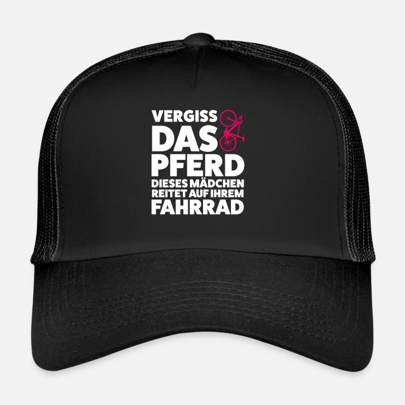 Fahrrad Mädchen Radfahren Geschenk - Trucker Cap - Schwarz/Schwarz