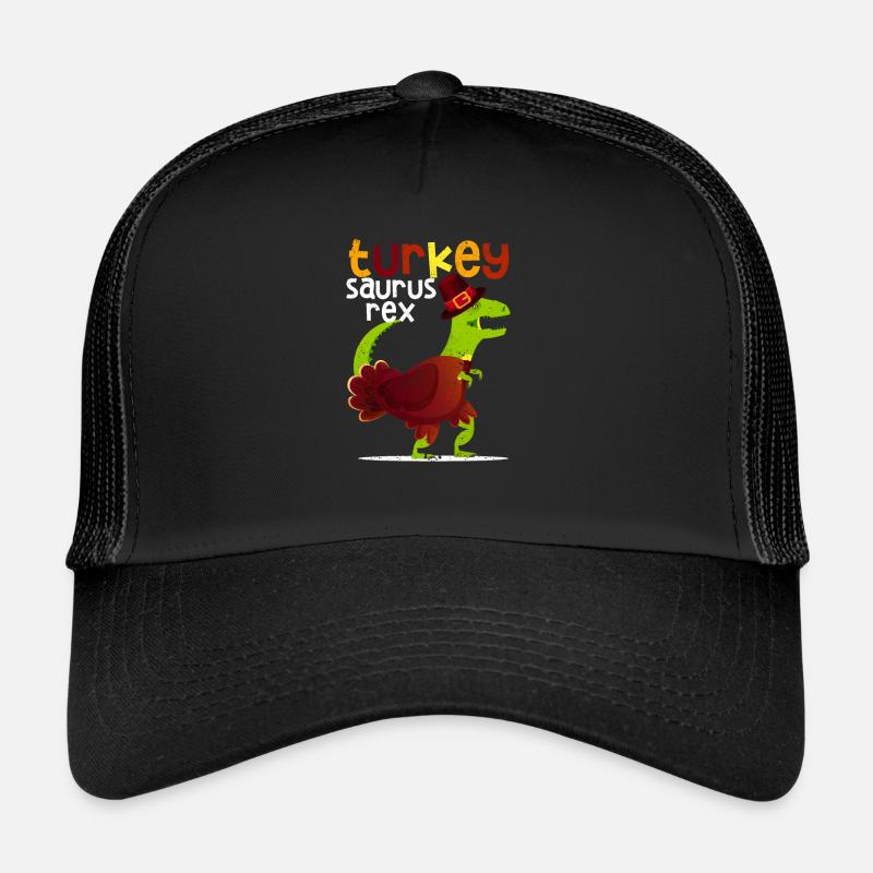 Dinosaur Thanksgiving Turkey Saurus Rex Pilgrim Trucker Cap