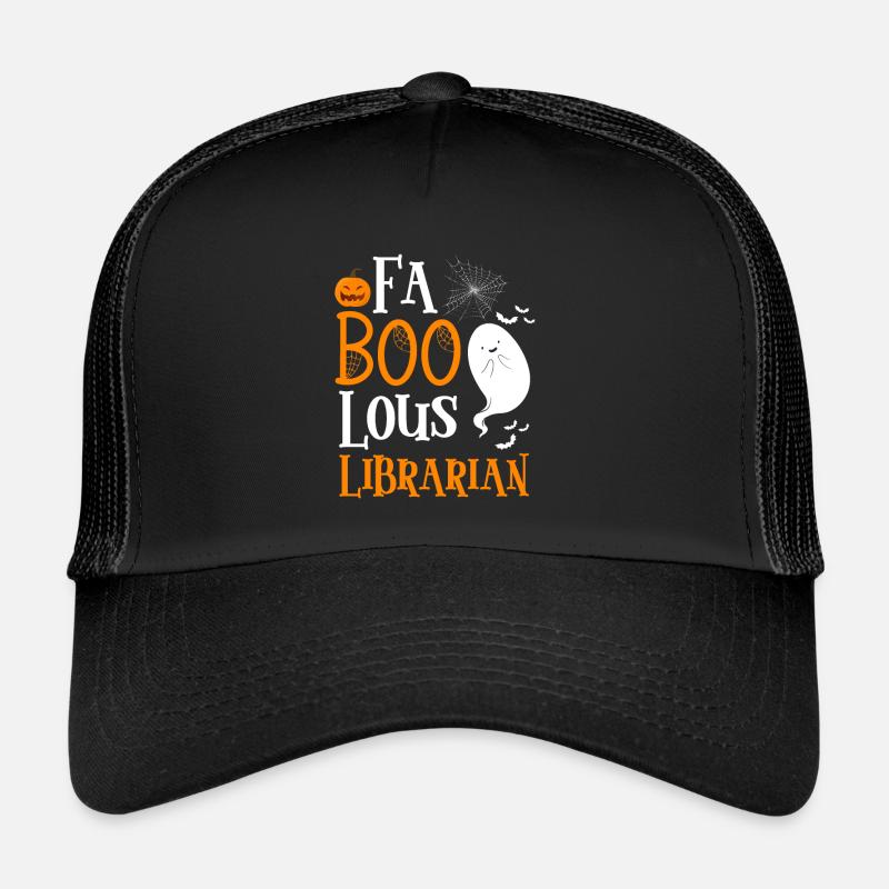 FaBOOlous Librarian Bibliothekarin Shirt - Trucker Cap - Schwarz/Schwarz