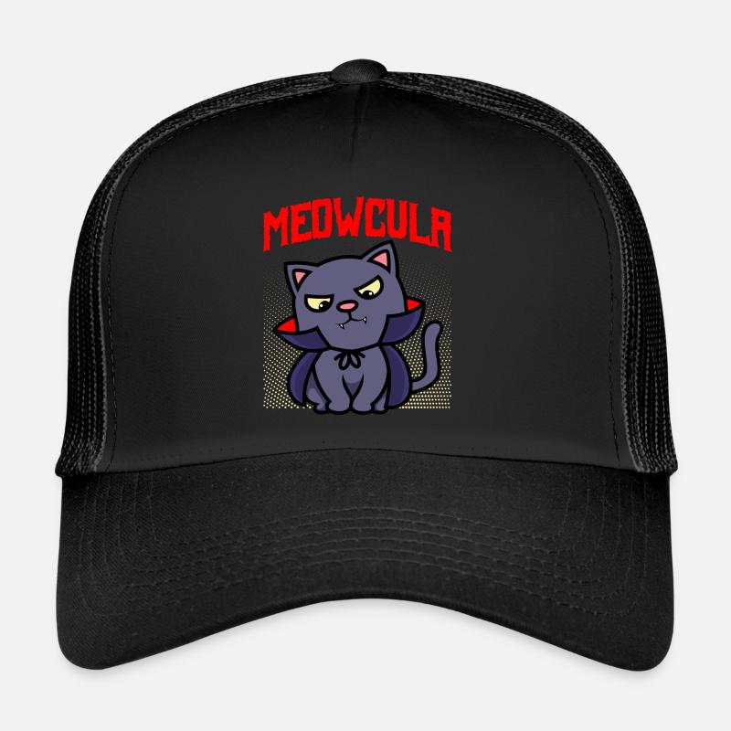 Dracula Halloween Cat Trucker Cap