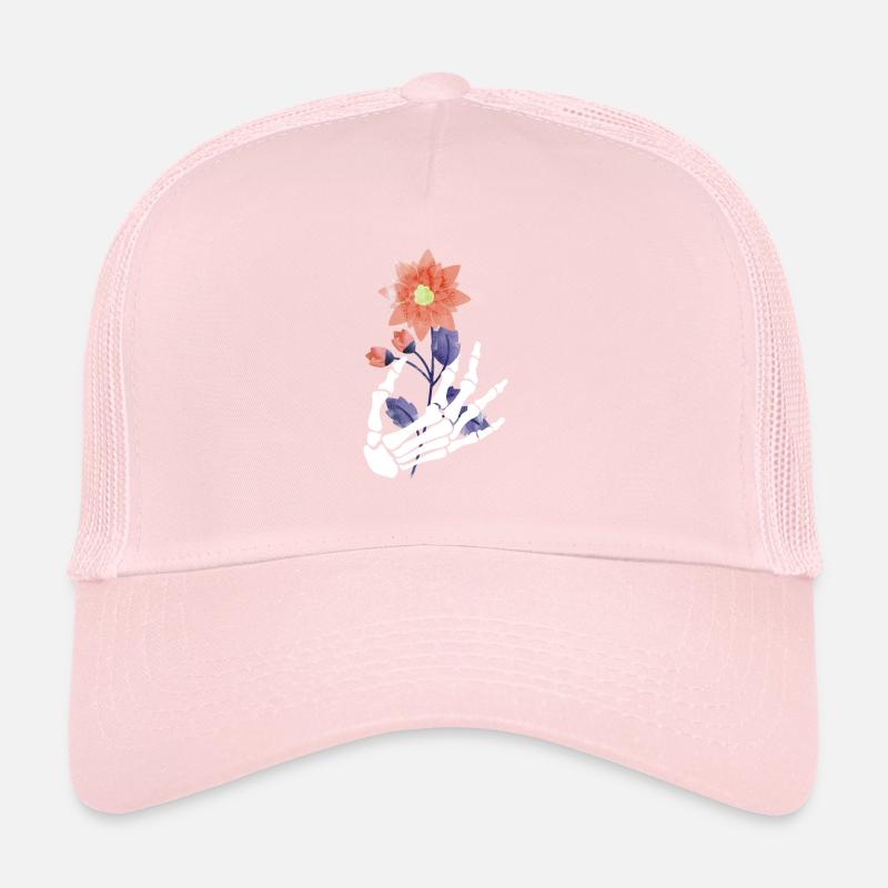 Décoration de fleurs Squelette Halloween Casquette trucker 