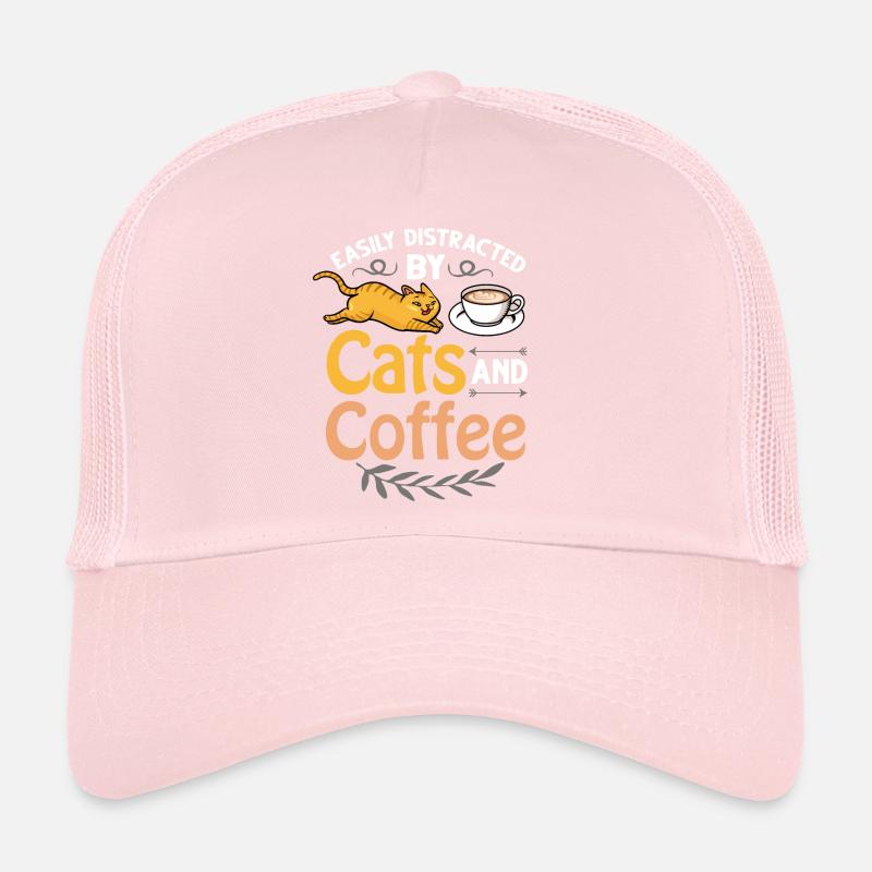 Cafetière Chat Machine Chaton Tasse Grains Casquette trucker 