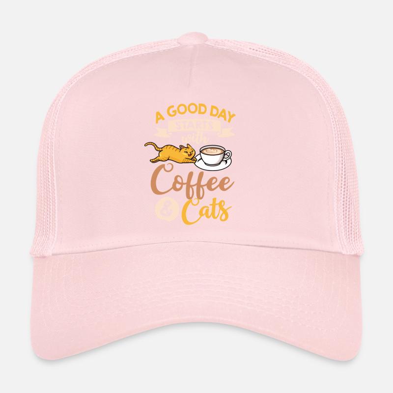 Kaffee Katze Maschine Kätzchen Tasse Bohnen Trucker Cap
