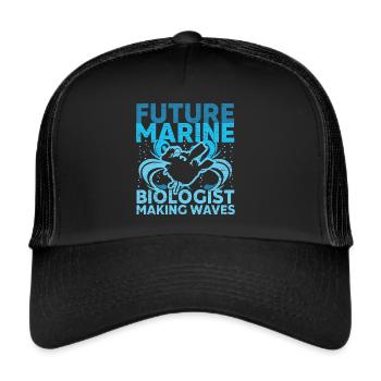 Meeresbiologie Marine Biologist Meeresbiologie - Trucker Cap - Schwarz/Schwarz - Vorne