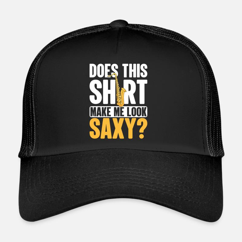 Saxophonspieler Saxophon Evolution Hören Sie Jazz - Trucker Cap - Schwarz/Schwarz