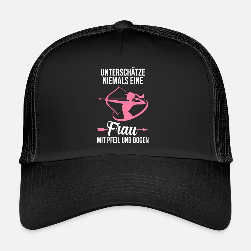 Bogen Sport Bogenschießen Bogen Geschenk - Trucker Cap - Schwarz/Schwarz