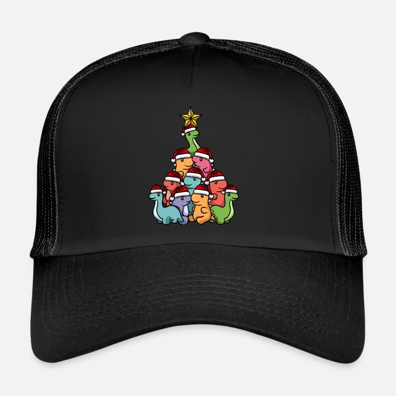 Dino Christmas Tree Trucker Cap