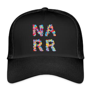 Narr Jeck Karnevalist Fasching Karneval - Trucker Cap - Schwarz/Schwarz - Vorne