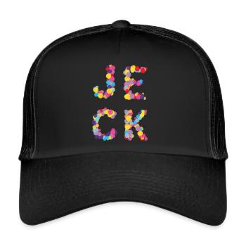 Jeck Jecken Karnevalist Fasching Karneval - Trucker Cap - Schwarz/Schwarz - Vorne