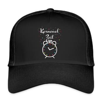 Karneval Fasching 11.11uhr Konfetti Karnevalist - Trucker Cap - Schwarz/Schwarz - Vorne