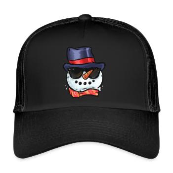 Frosty The Snowman With Sunglasses Party - Trucker Cap - black/black - Front
