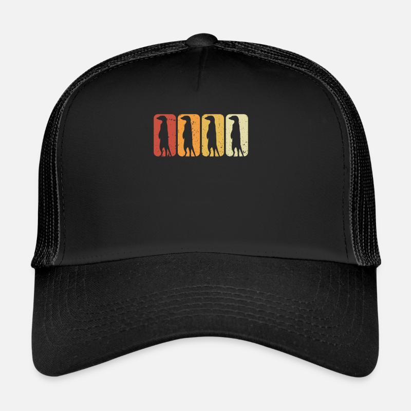 Suricates regardant vers la gauche - Casquette trucker  - noir/noir