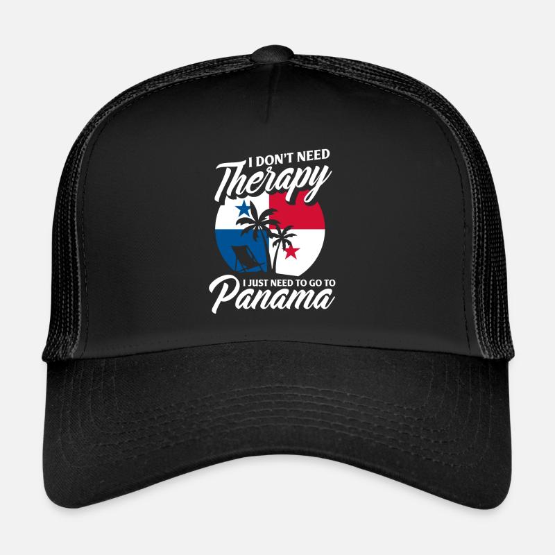 Lustiges Panama Panamaer Panamaerin Geschenk - Trucker Cap - Schwarz/Schwarz