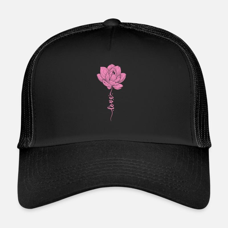 Fleur de Lotus Fleur Fleur Jardin de Fleurs de Lotus - Casquette trucker - noir/noir