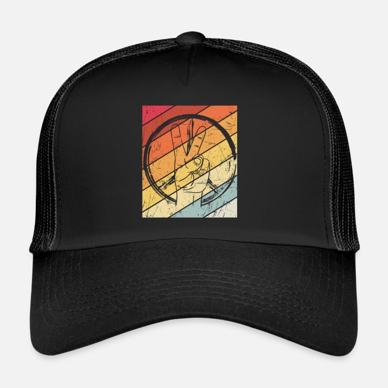 Vintage Peace Zeichen Frieden Symbol Peace Hippi Trucker Cap