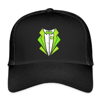 Green Outfit With Bow For St. Patricks Day - Trucker Cap - Schwarz/Schwarz - Vorne