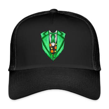 Green Outfit With Bow For St. Patricks Day - Trucker Cap - Schwarz/Schwarz - Vorne