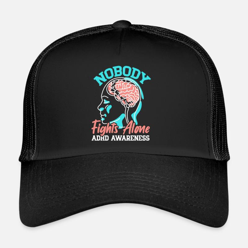 Personne ne se bat seul Conscience du TDAH Neurodivers Casquette trucker 