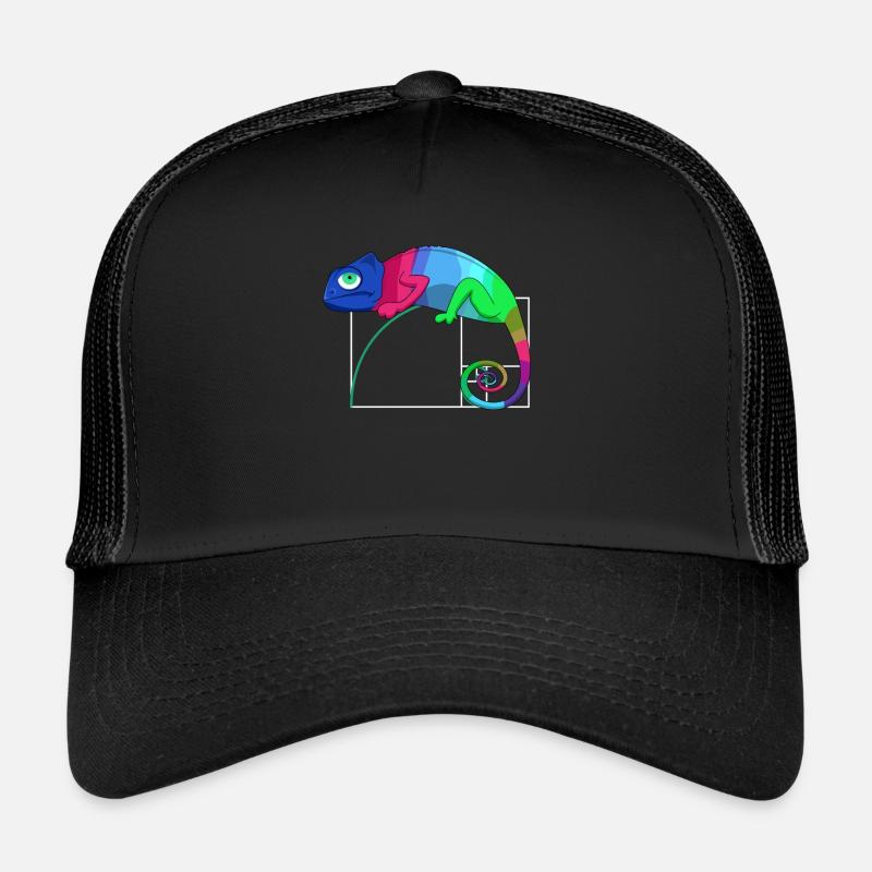 Fibonacci Tag Goldenes Ratio Mathe Chamäleon - Trucker Cap - Schwarz/Schwarz