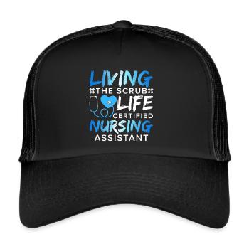 Zertifizierte Krankenpflegeschwester Outfit - Trucker Cap - Schwarz/Schwarz - Vorne