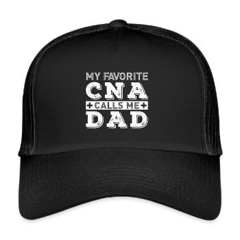 Mein Lieblings-CNA nennt mich Papa - Trucker Cap - Schwarz/Schwarz - Vorne