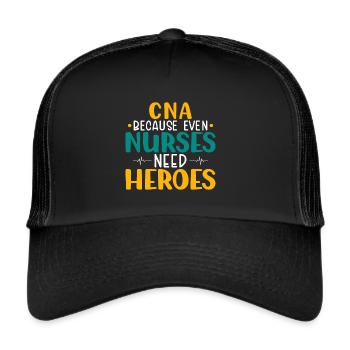 Patientenzentrierter Cna-hausarztassistent - Trucker Cap - Schwarz/Schwarz - Vorne