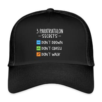 Paratriathlon secrets Do not drown, fall - Trucker Cap - black/black - Front