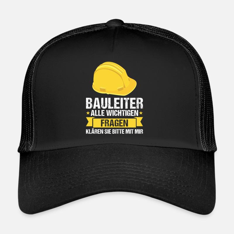 Baustelle Bauleiter Bau Geschenk - Trucker Cap - Schwarz/Schwarz