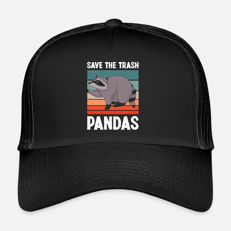 Waschbär Müll Panda - Trucker Cap - Schwarz/Schwarz