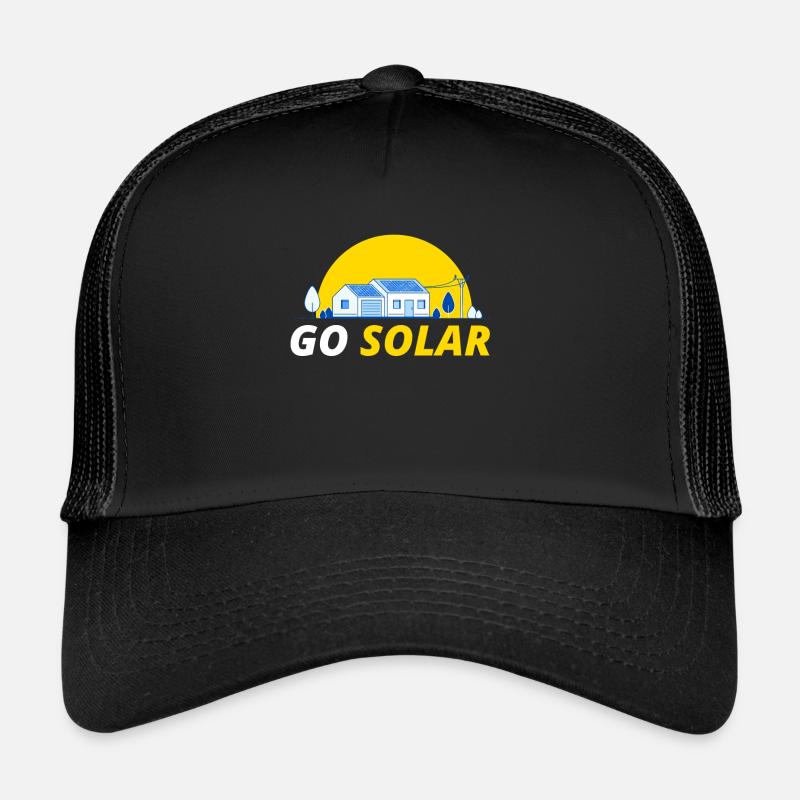 Go Solar Solar Photovoltaik - Trucker Cap - Schwarz/Schwarz
