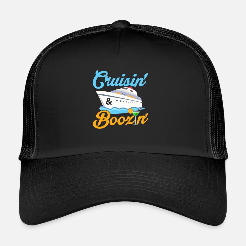 Cruisin'& Boozin Cruiser Vacation Crusing Trucker Cap