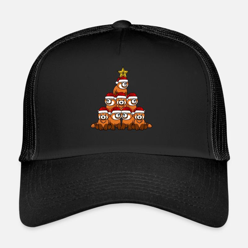 Red Panda Christmas Tree Trucker Cap